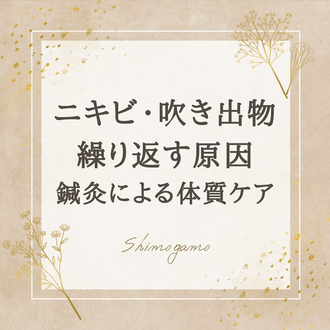 ニキビ・吹き出物が繰り返す原因と鍼灸による体質ケア｜美容鍼サロンShimogamoコラム