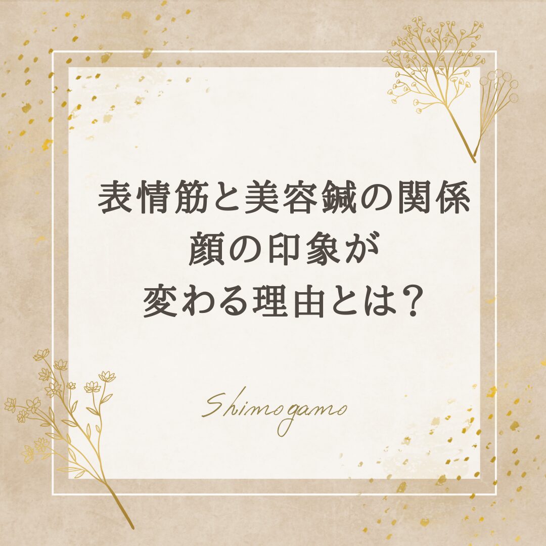 表情筋と美容鍼の関係｜顔の印象が変わる理由とは？｜美容鍼サロンShimogamoコラム