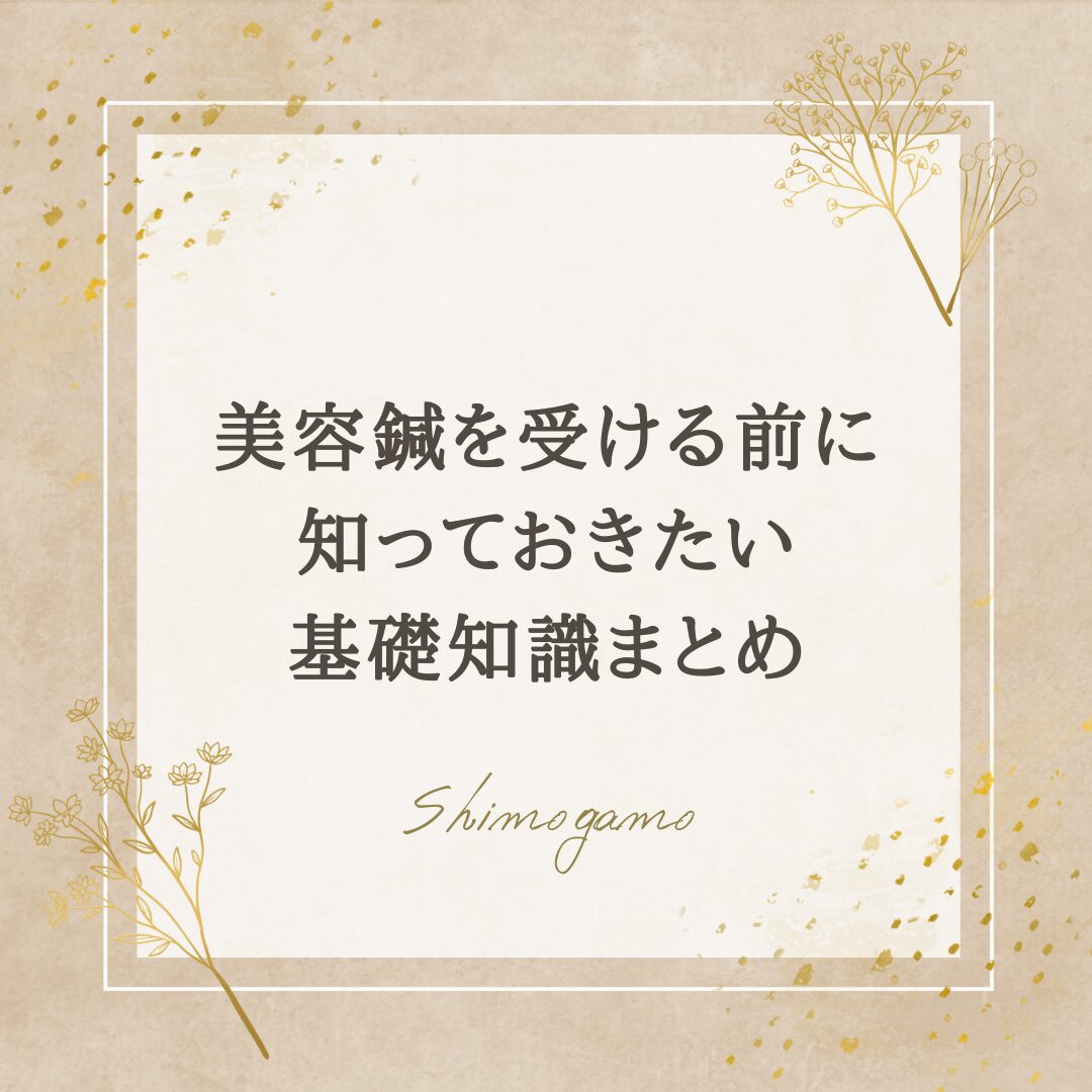 美容鍼を受ける前に知っておきたい基礎知識まとめ｜美容鍼サロンShimogamoコラム